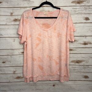 POL Boho Orange Tie Dye Short Sleeve Blouse
